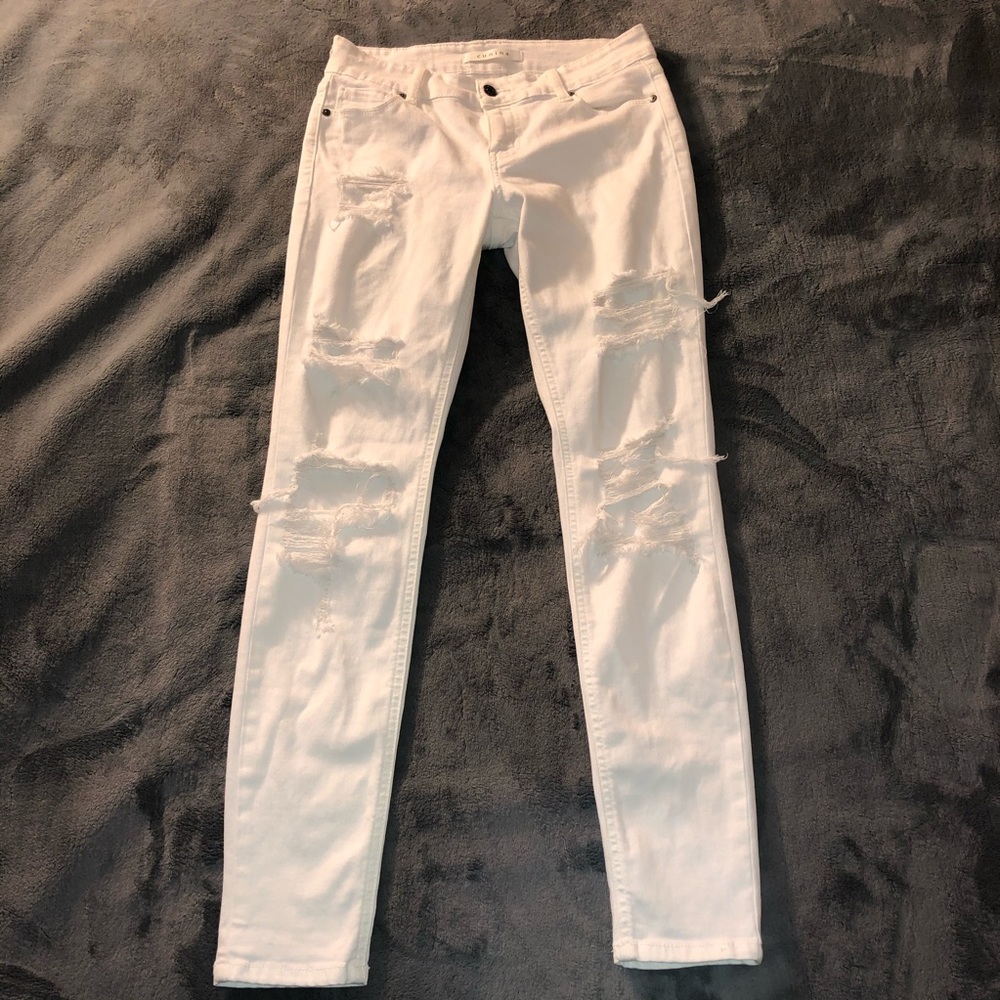 Eunina white ripped skinny jeans